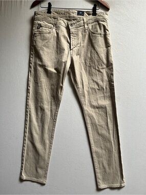 AG Adriano Goldschmied The Tellis Modern Slim Jeans Beige Sz 33